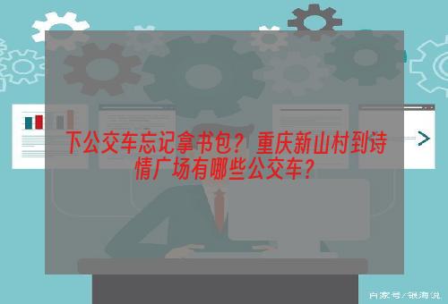 下公交车忘记拿书包？ 重庆新山村到诗情广场有哪些公交车？