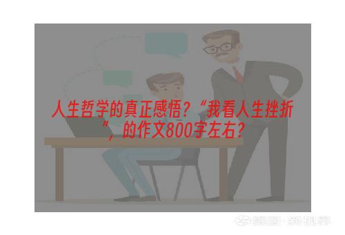 人生哲学的真正感悟？ “我看人生挫折”，的作文800字左右？