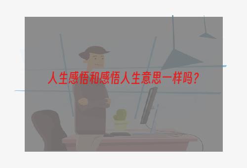 人生感悟和感悟人生意思一样吗？