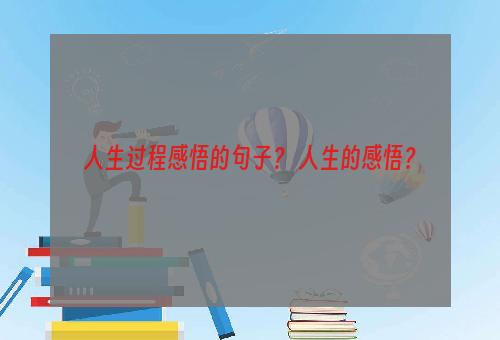 人生过程感悟的句子？ 人生的感悟？