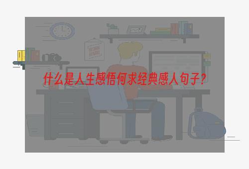 什么是人生感悟何求经典感人句子？