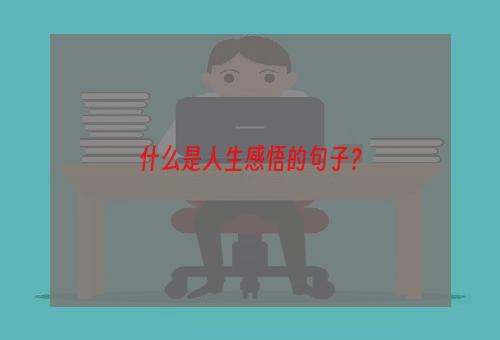 什么是人生感悟的句子？