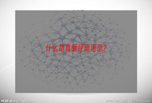 什么是真爱经典语录？