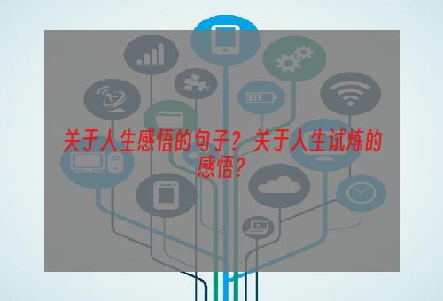 关于人生感悟的句子？ 关于人生试炼的感悟？