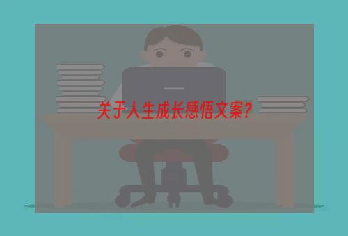 关于人生成长感悟文案？