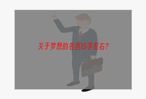 关于梦想的名言15字左右？