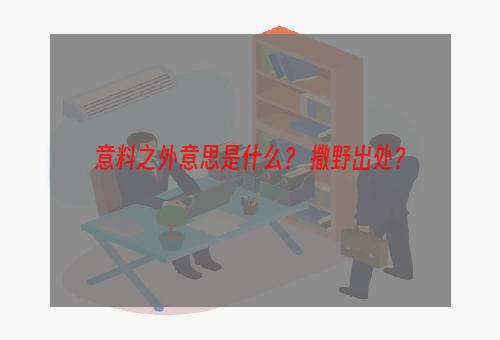 意料之外意思是什么？ 撒野出处？