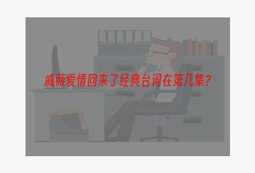 戚薇爱情回来了经典台词在第几集？