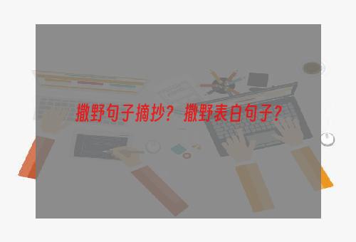 撒野句子摘抄？ 撒野表白句子？