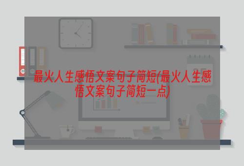 最火人生感悟文案句子简短(最火人生感悟文案句子简短一点)