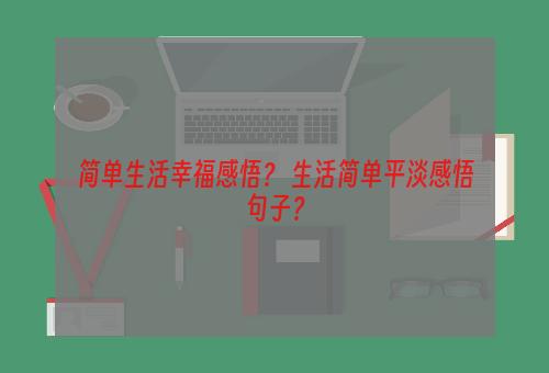 简单生活幸福感悟？ 生活简单平淡感悟句子？