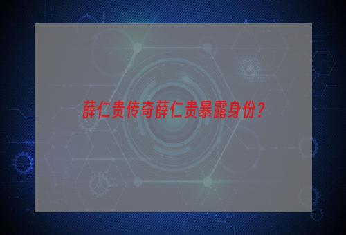 薛仁贵传奇薛仁贵暴露身份？