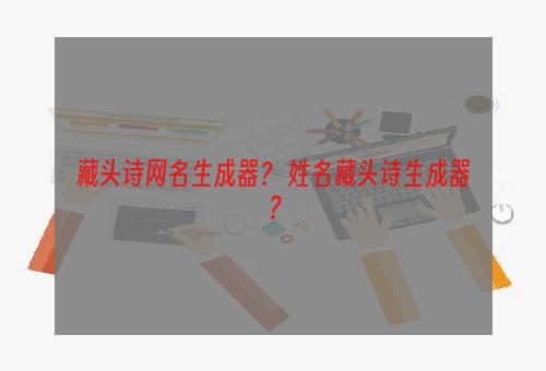 藏头诗网名生成器？ 姓名藏头诗生成器？